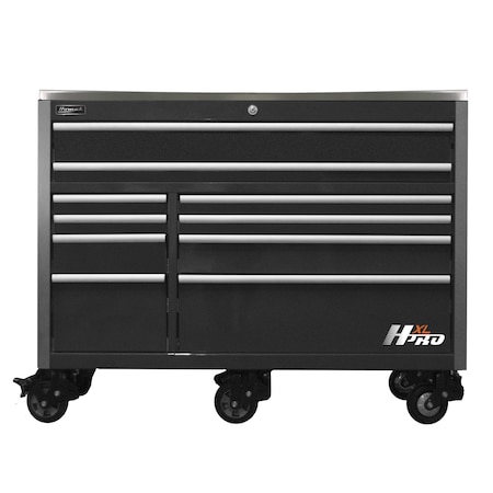 Homak HXL 60in Roller Cabinet  w/SS Top- Black HX04060111